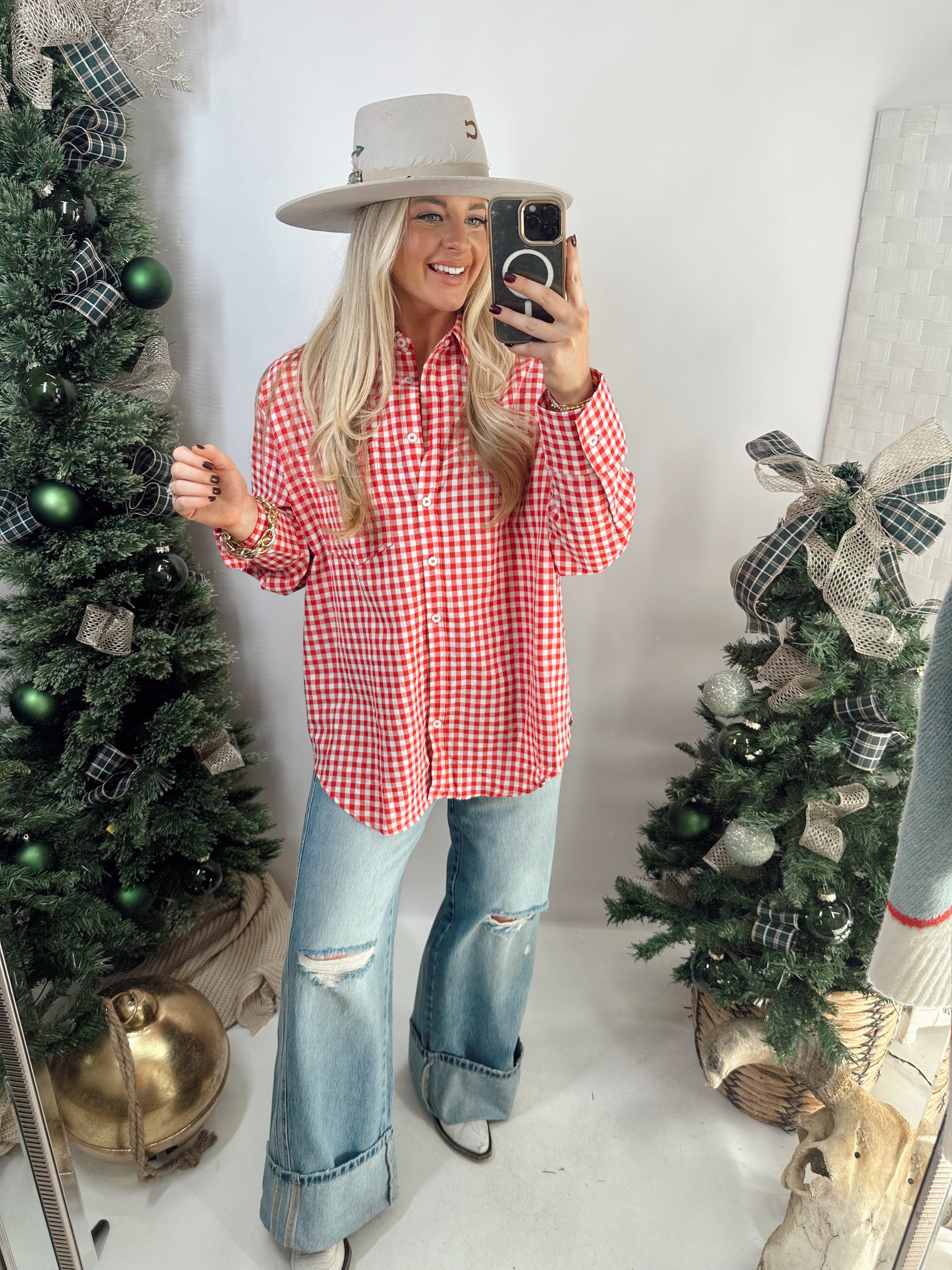 Graham Gingham Shirt *RED