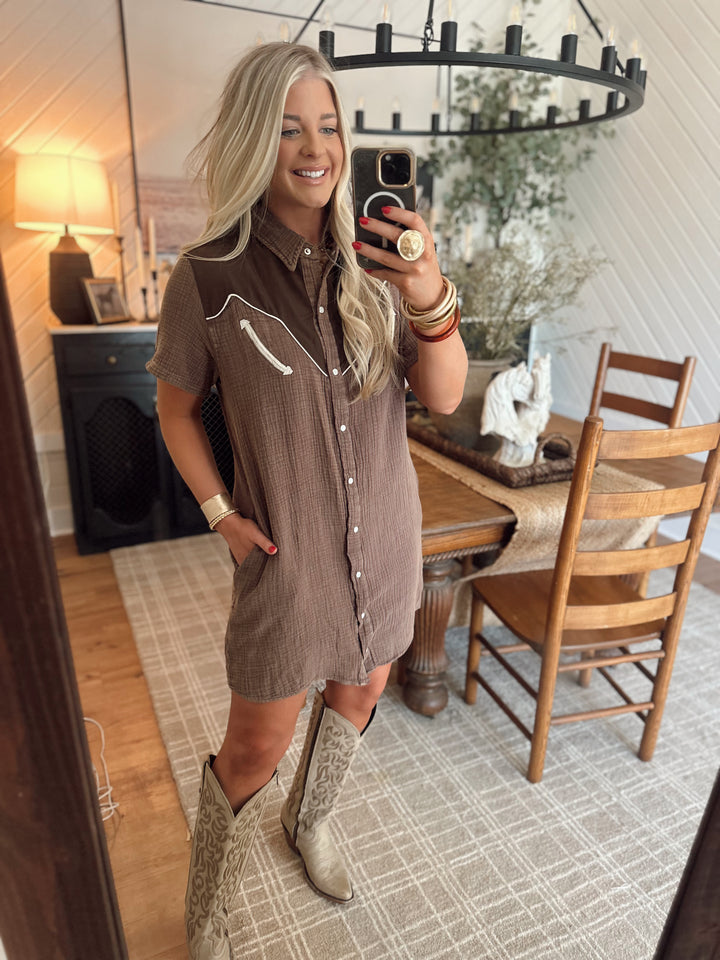 RANK RETRO DRESS *MOCHA