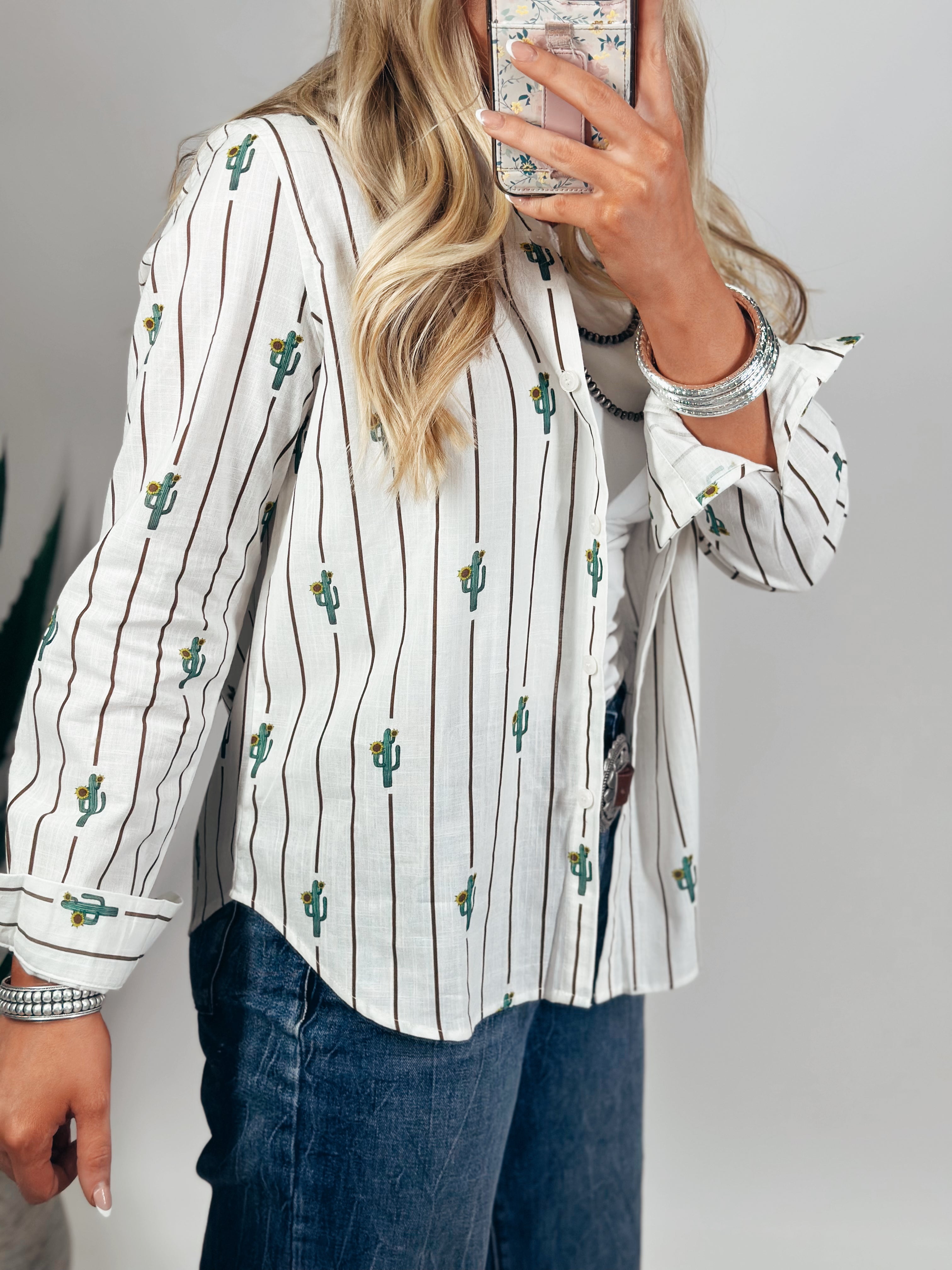 Cactus Party Button Down