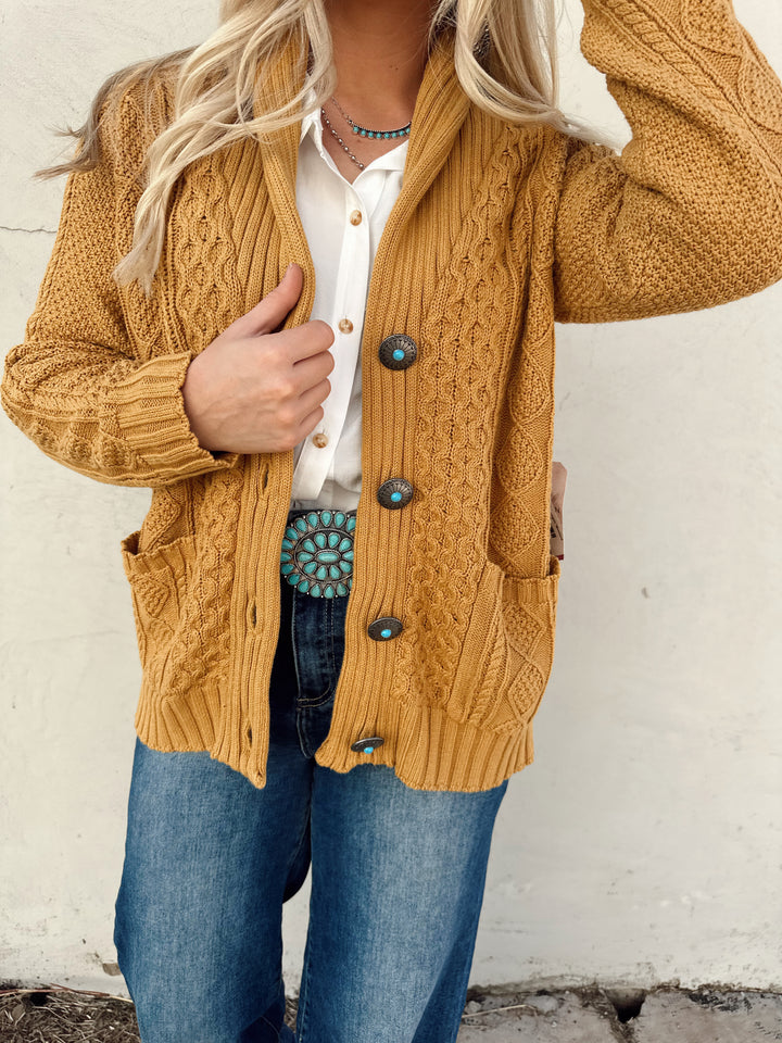 The  Mackey Cardigan *Mustard