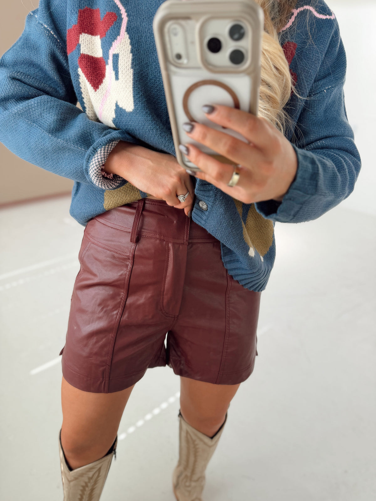 Legend Leather Shorts*Wine