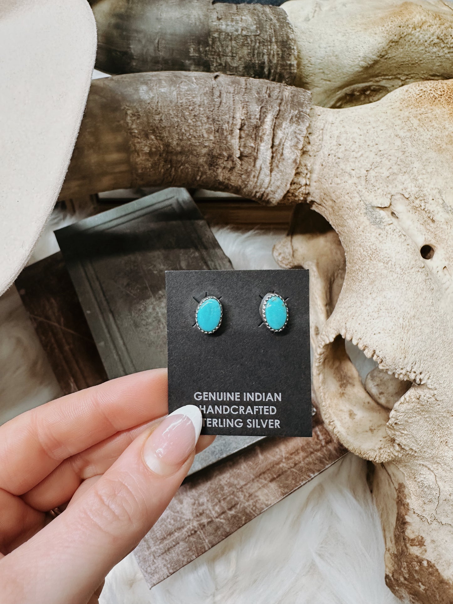 Tally Authentic Turquoise Earrings