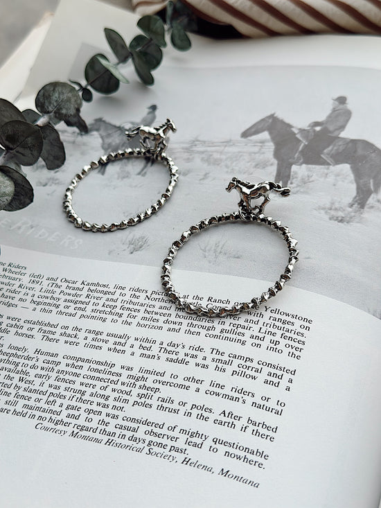 Silver Horses Earrings