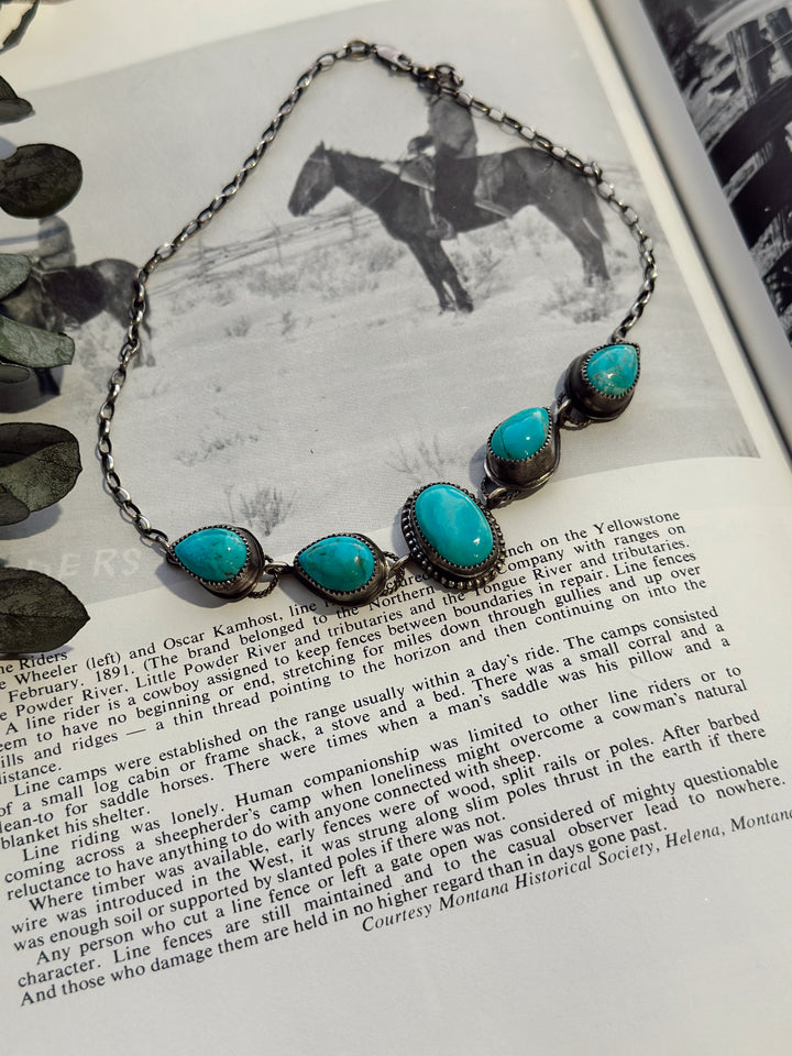 Kingman turquoise choker necklace