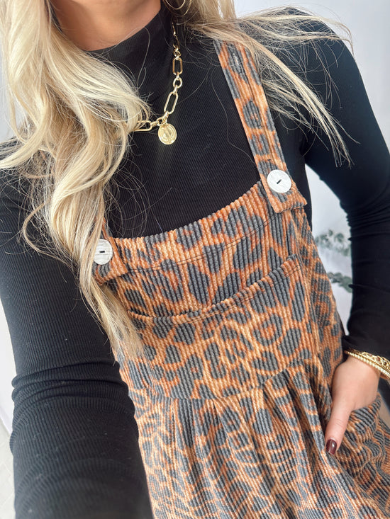 CHEETAH KARLI BOHO OVERALLS