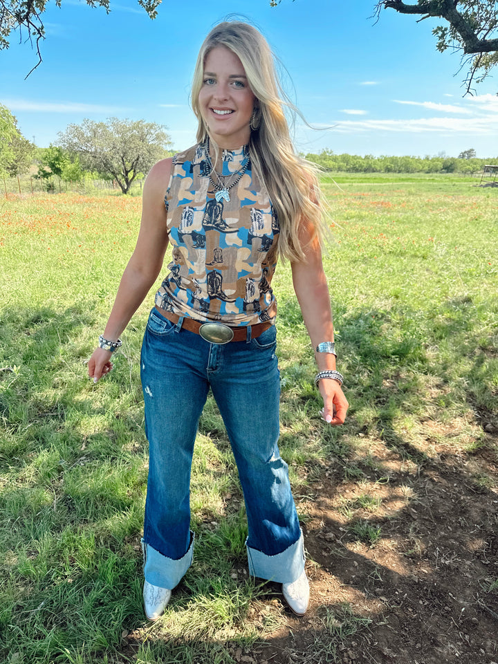 COWBOY HEELS TANK