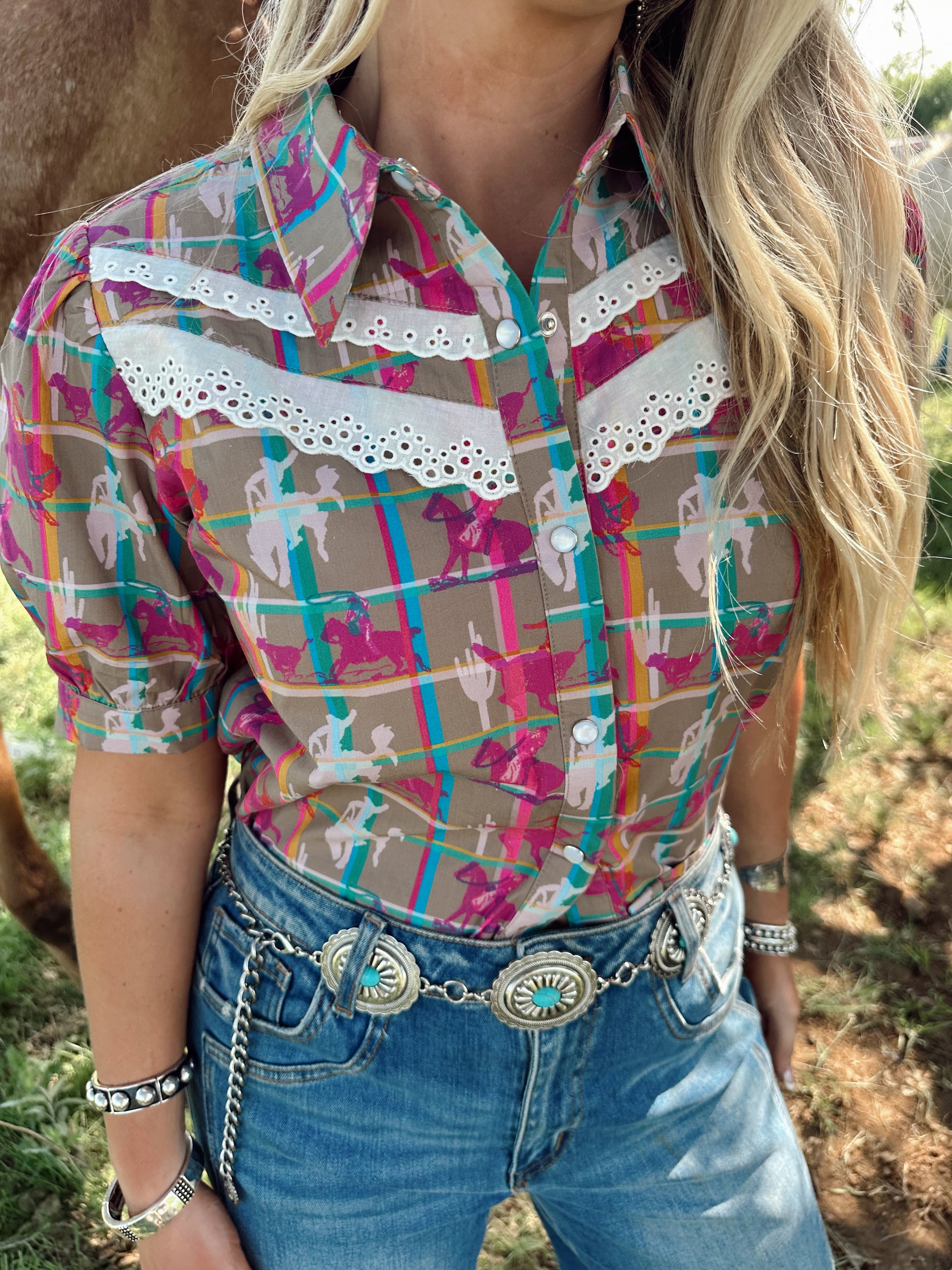 PLAID POSSE TOP