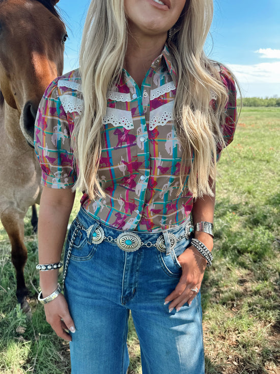 PLAID POSSE TOP