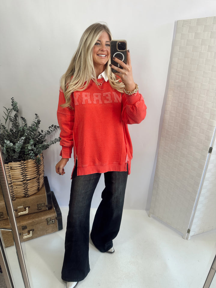 Merry Christmas Washed Pullover