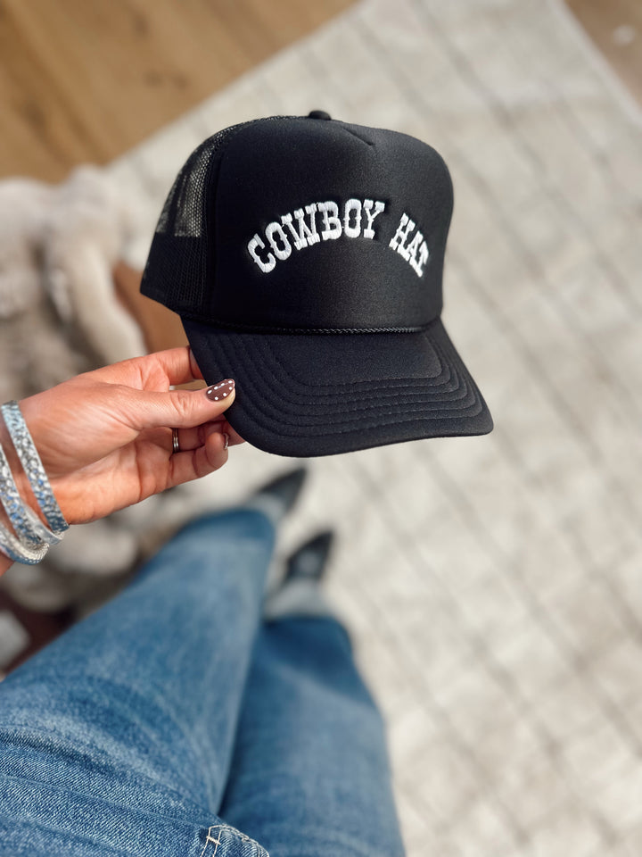Cowboy Hat Trucker Hat - Black