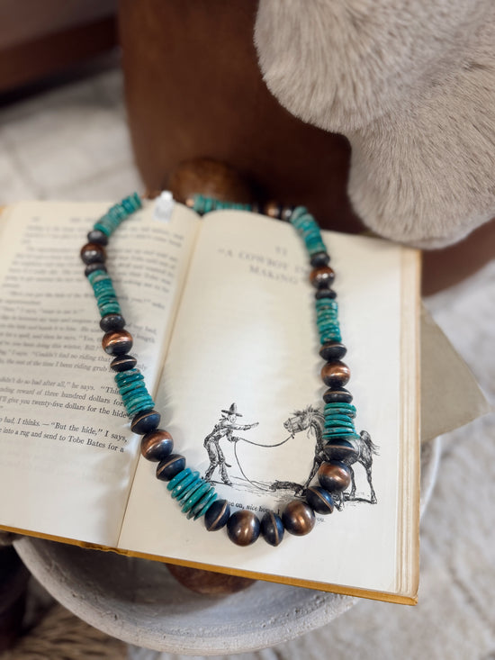 Mickey Cloud Mt. Turquoise Copper Bead Necklace