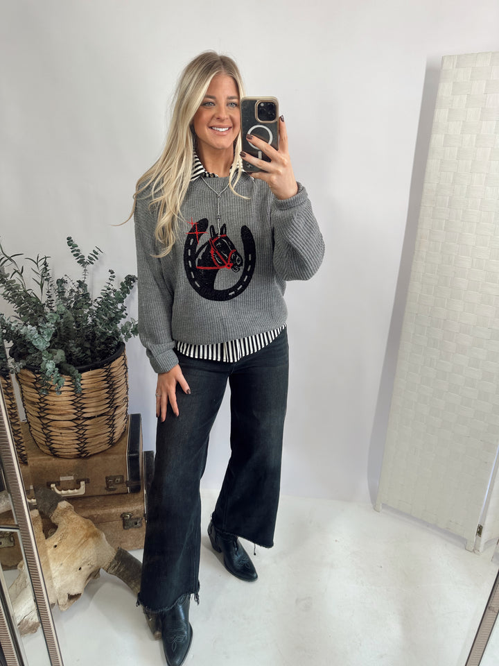 VINTAGE LUCK SWEATER *GREY