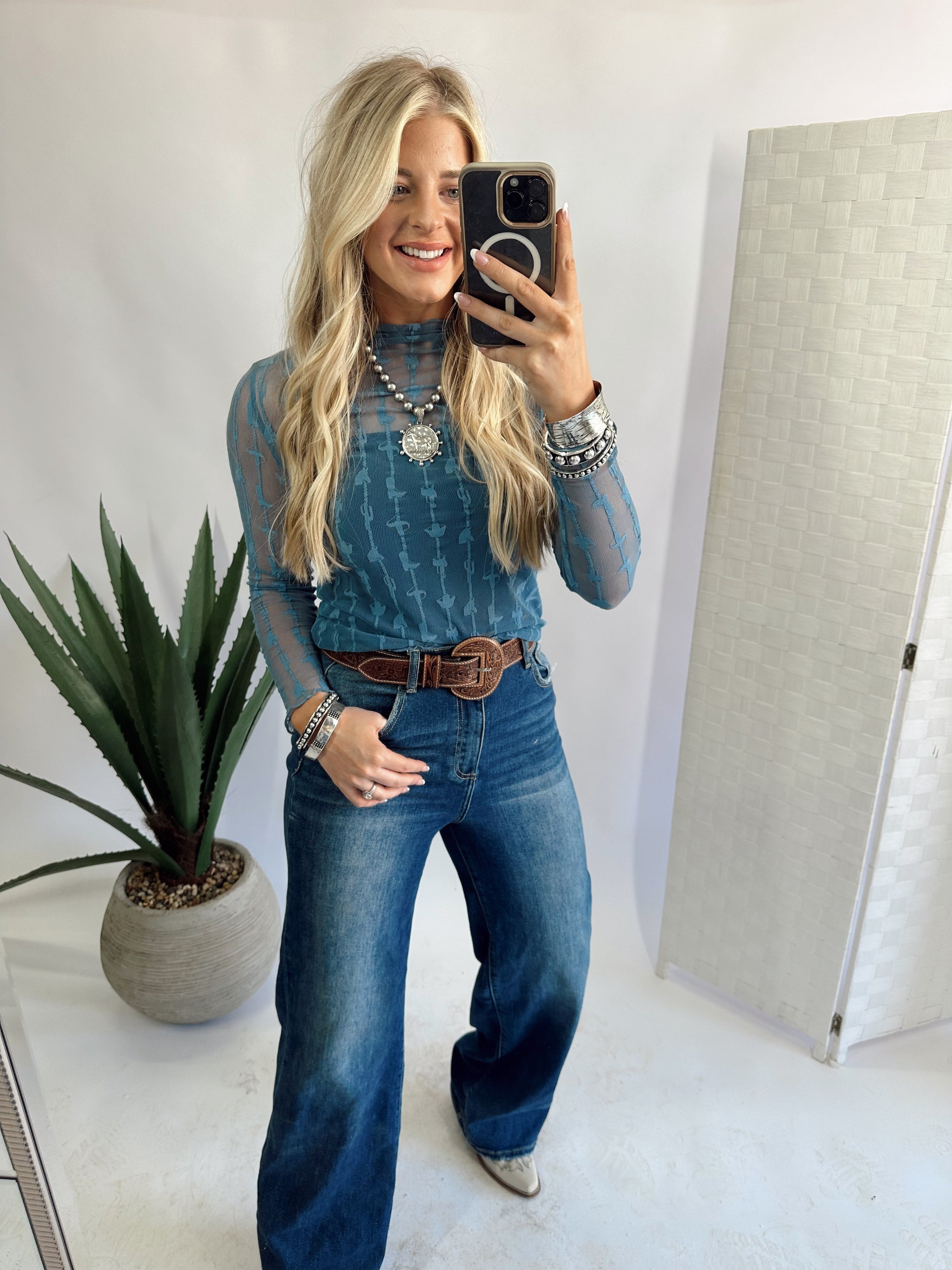 LARIAT LACE L/S *DENIM