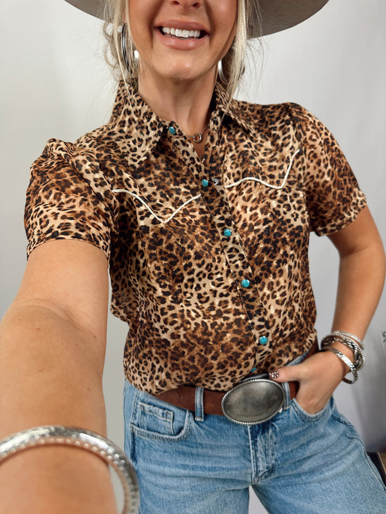 Short Sleeve Western Wild Button