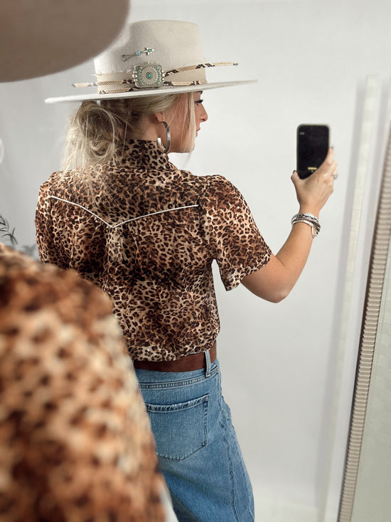 Short Sleeve Western Wild Button