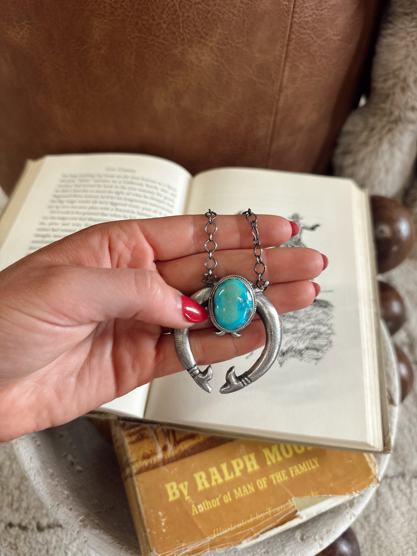 Navajo SS  Kingman Turquoise Necklace