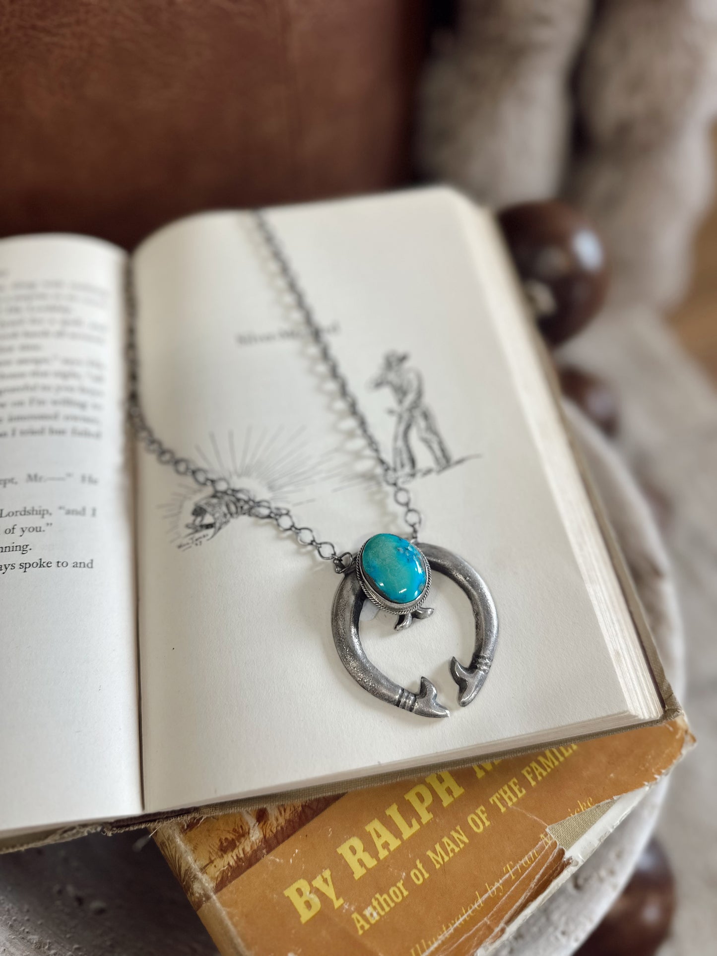 Navajo SS  Kingman Turquoise Necklace
