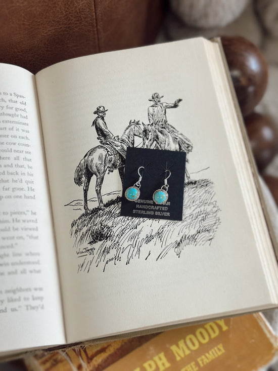 Navajo Sterling Silver Kingman Turquoise Earrings