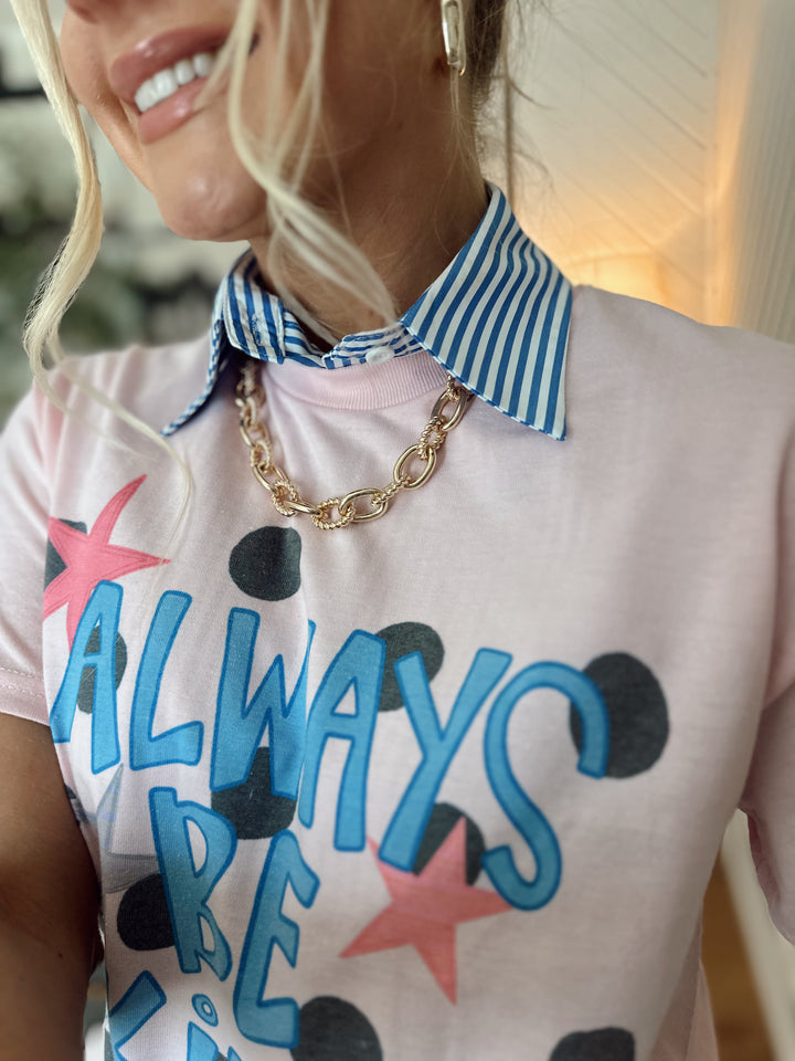 Blue & White Striped Collar