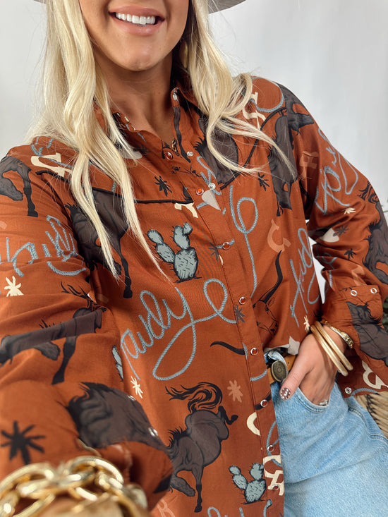 Howdy Print Top