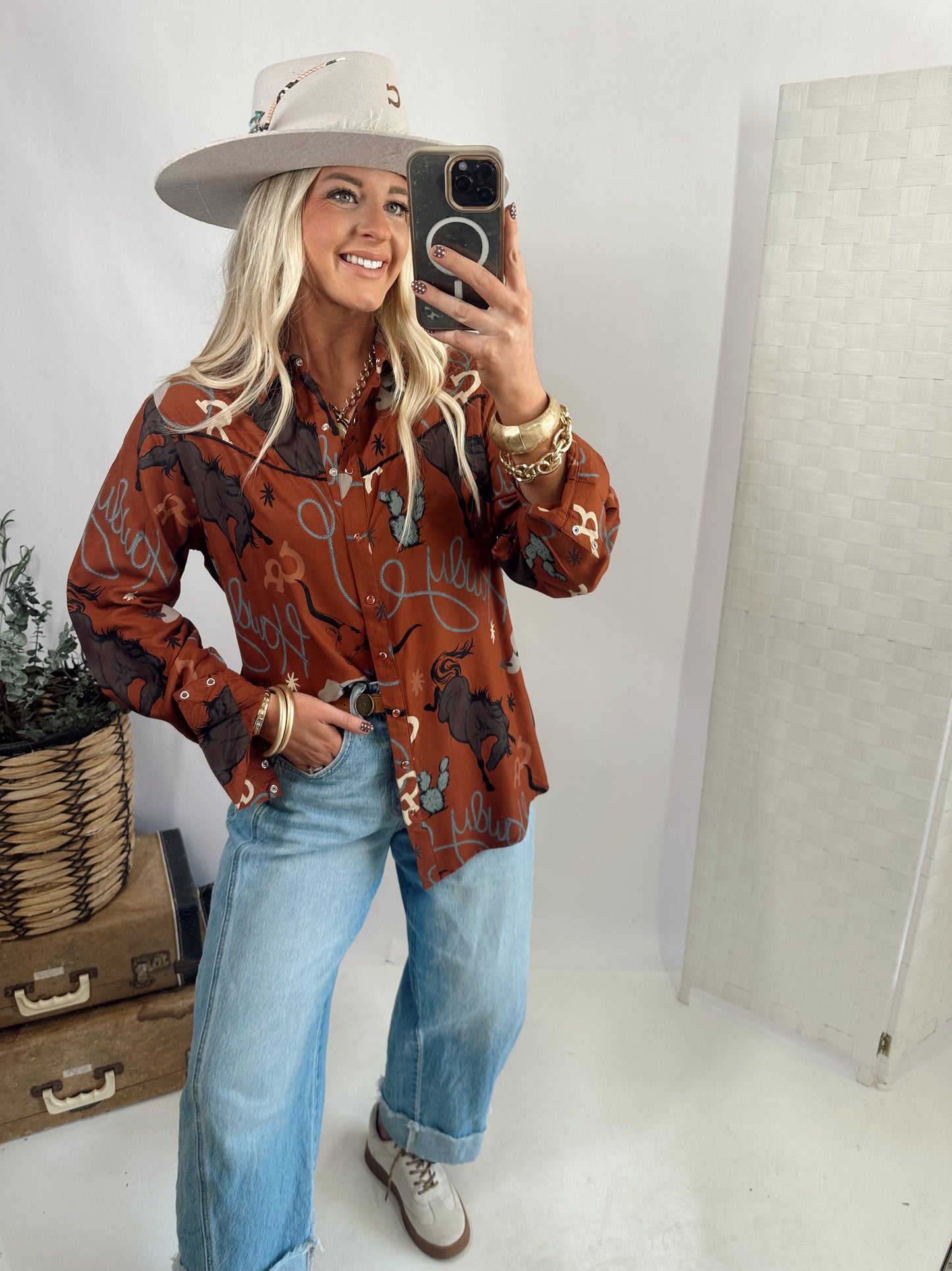 Howdy Print Top