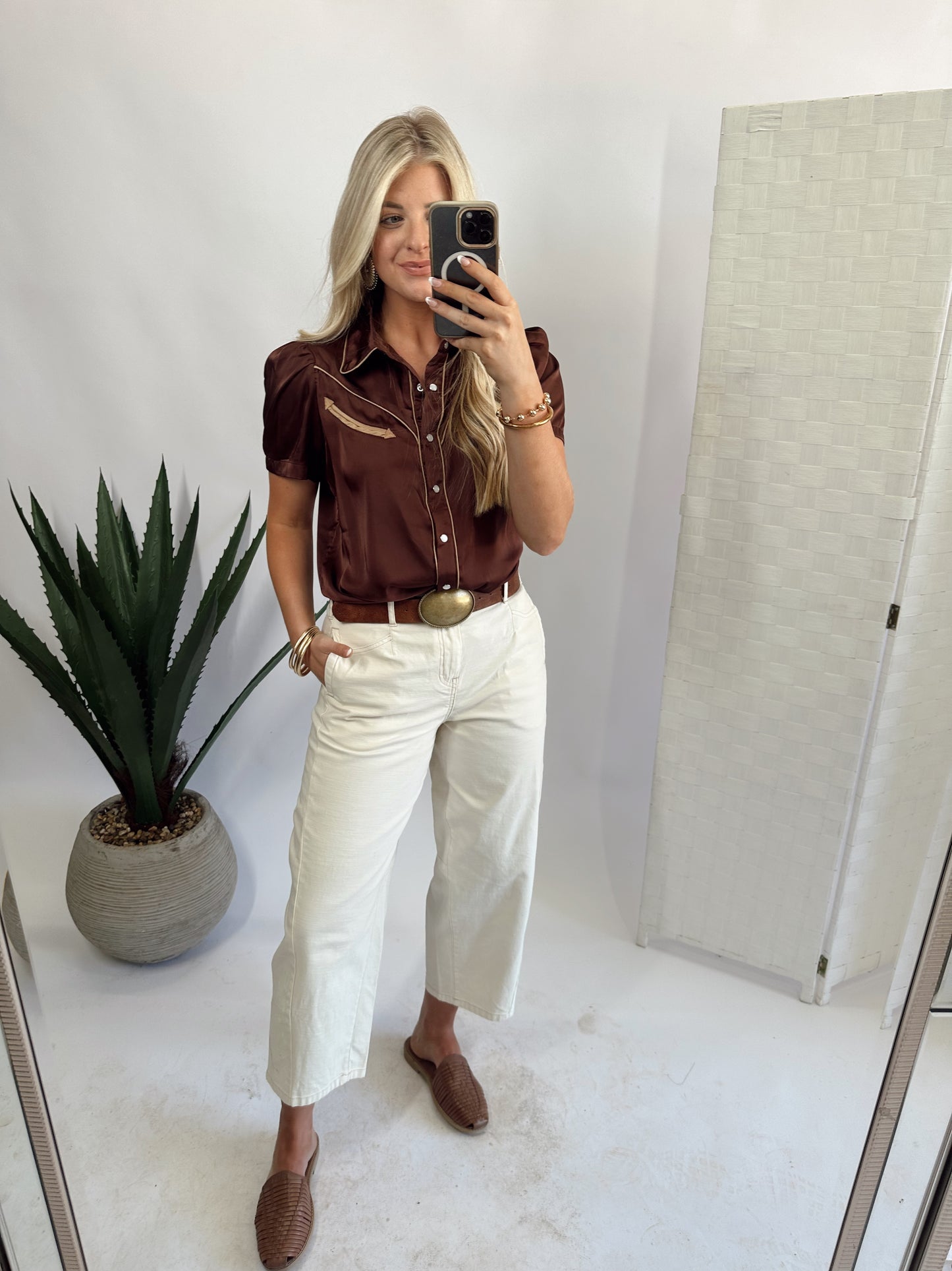 Patsy Pearl Snap Top