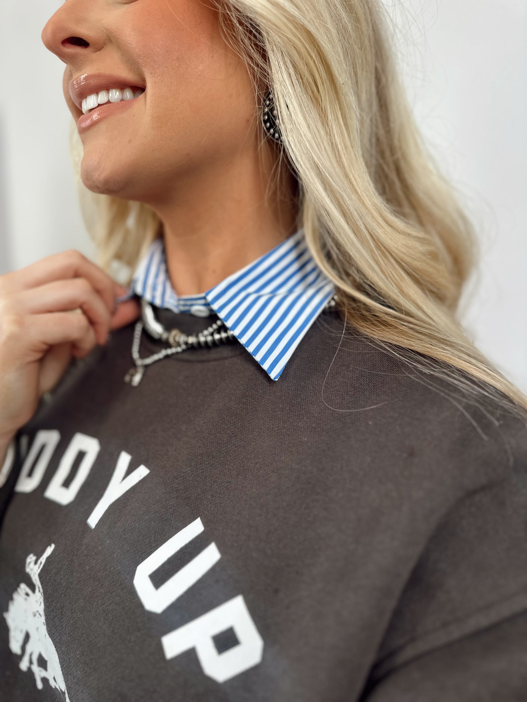 Blue & White Striped Collar