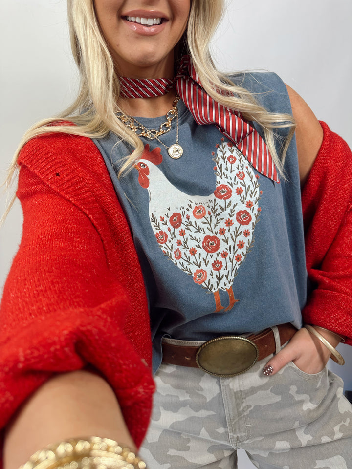 The Floral Chicken Graphic Tee