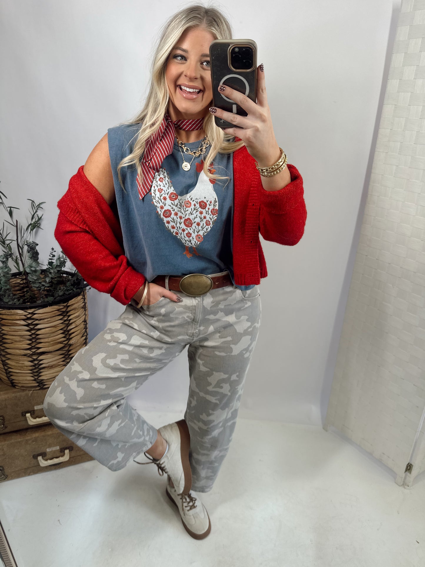 The Floral Chicken Graphic Tee