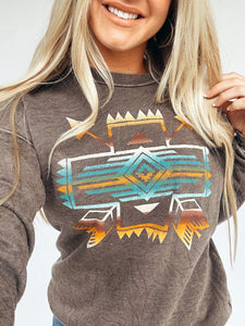 Turquoise Aztec Sweatshirt