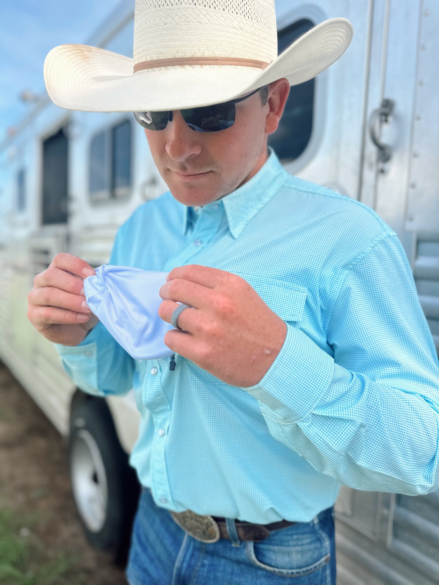 The True Grit RangeVent Performance Shirt- Blue Check