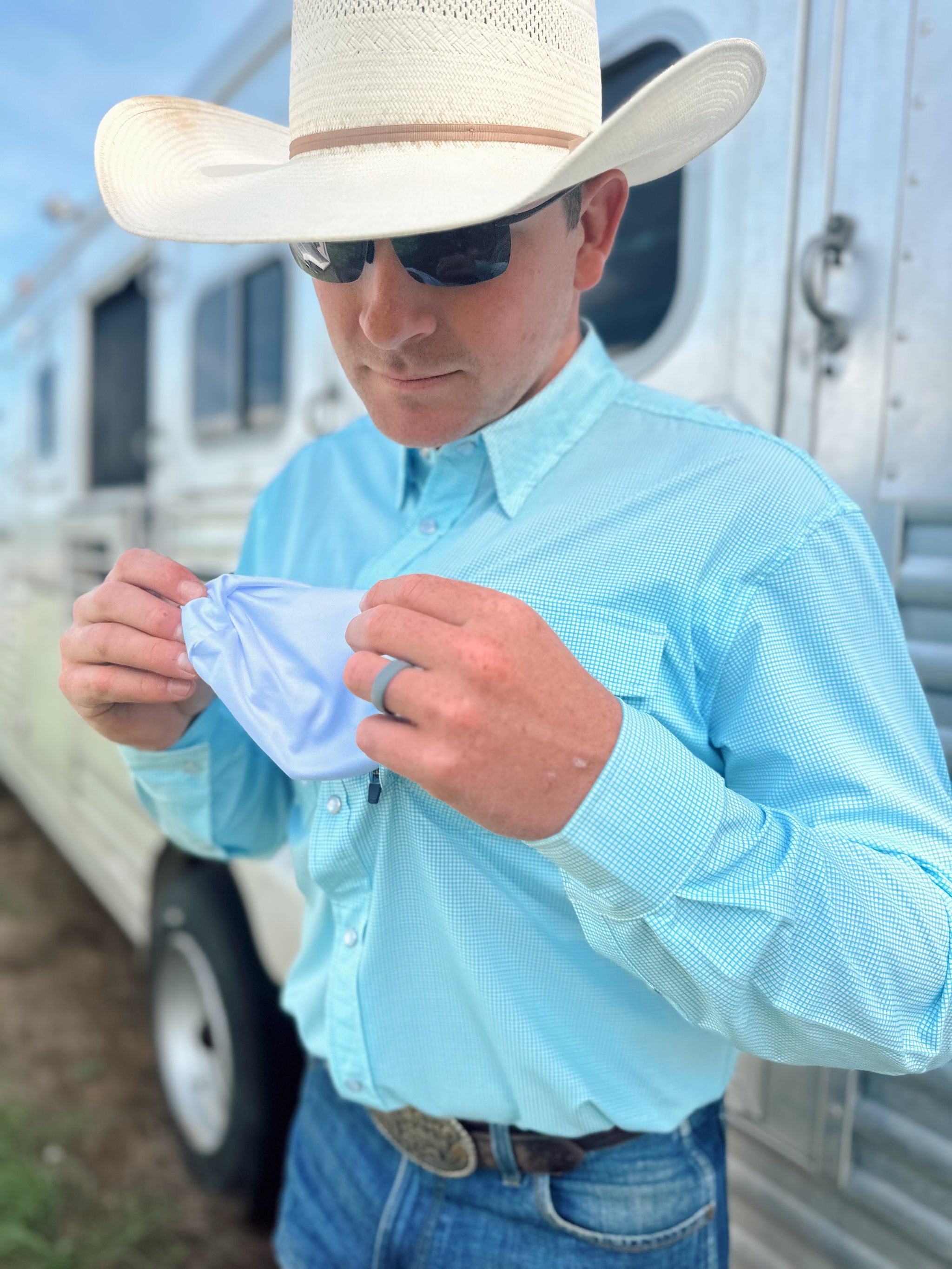 The True Grit RangeVent Performance Shirt- Blue Check