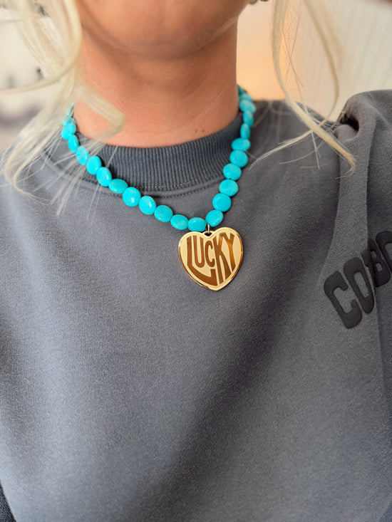 Lucky in Love Stone Necklace - Turquoise