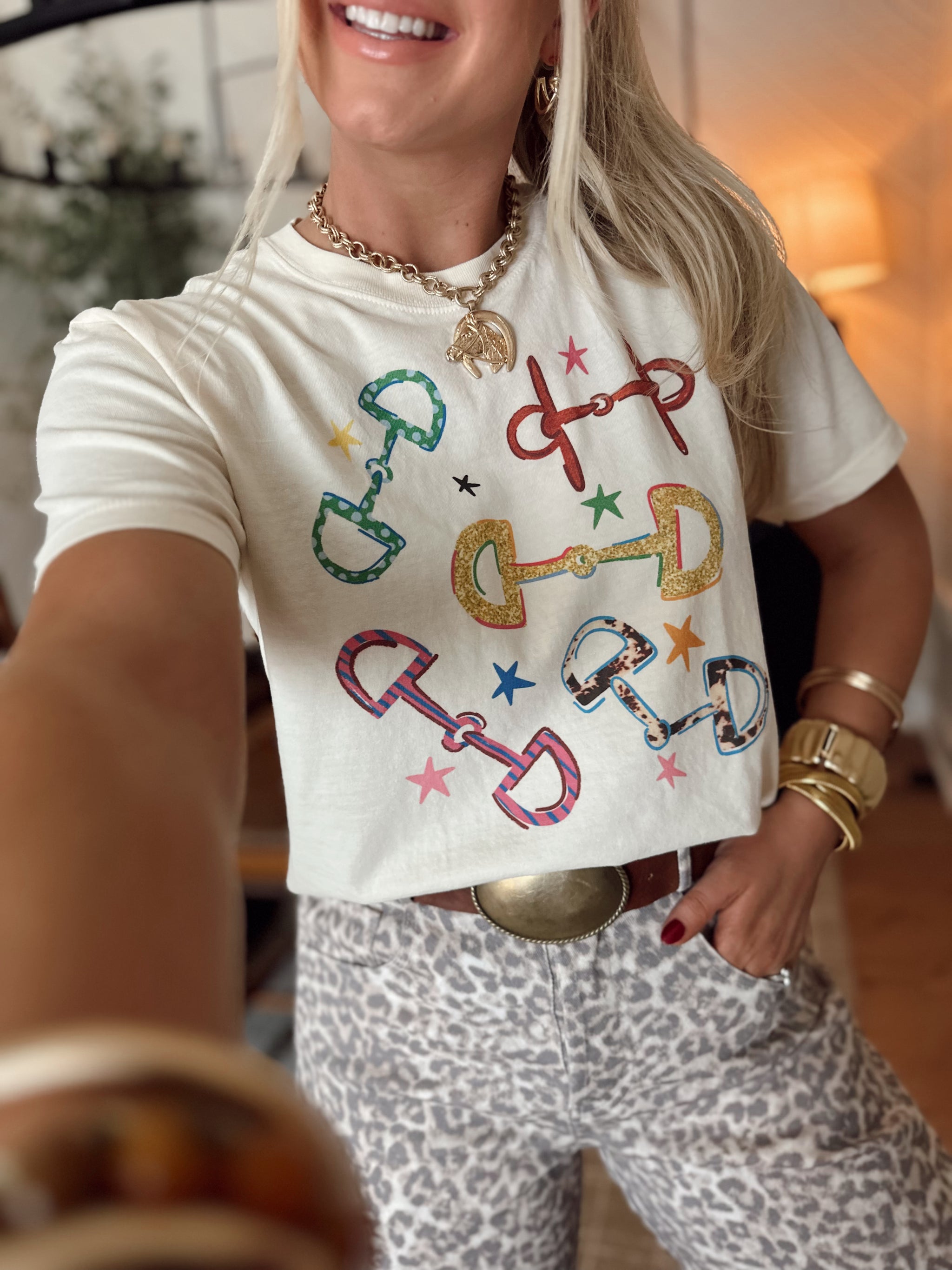 Horse bit Modest Crop Tee