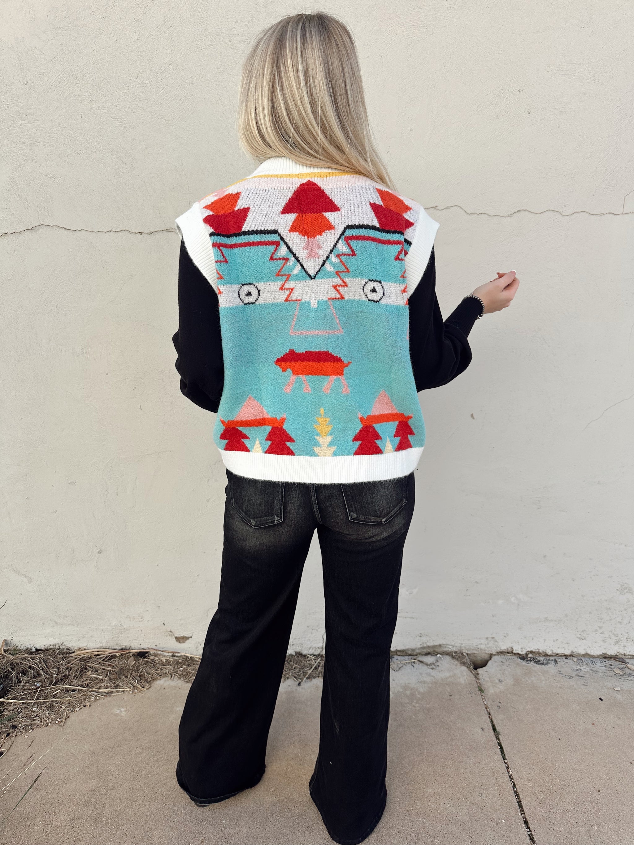 Ashley Aztec Button Sweater