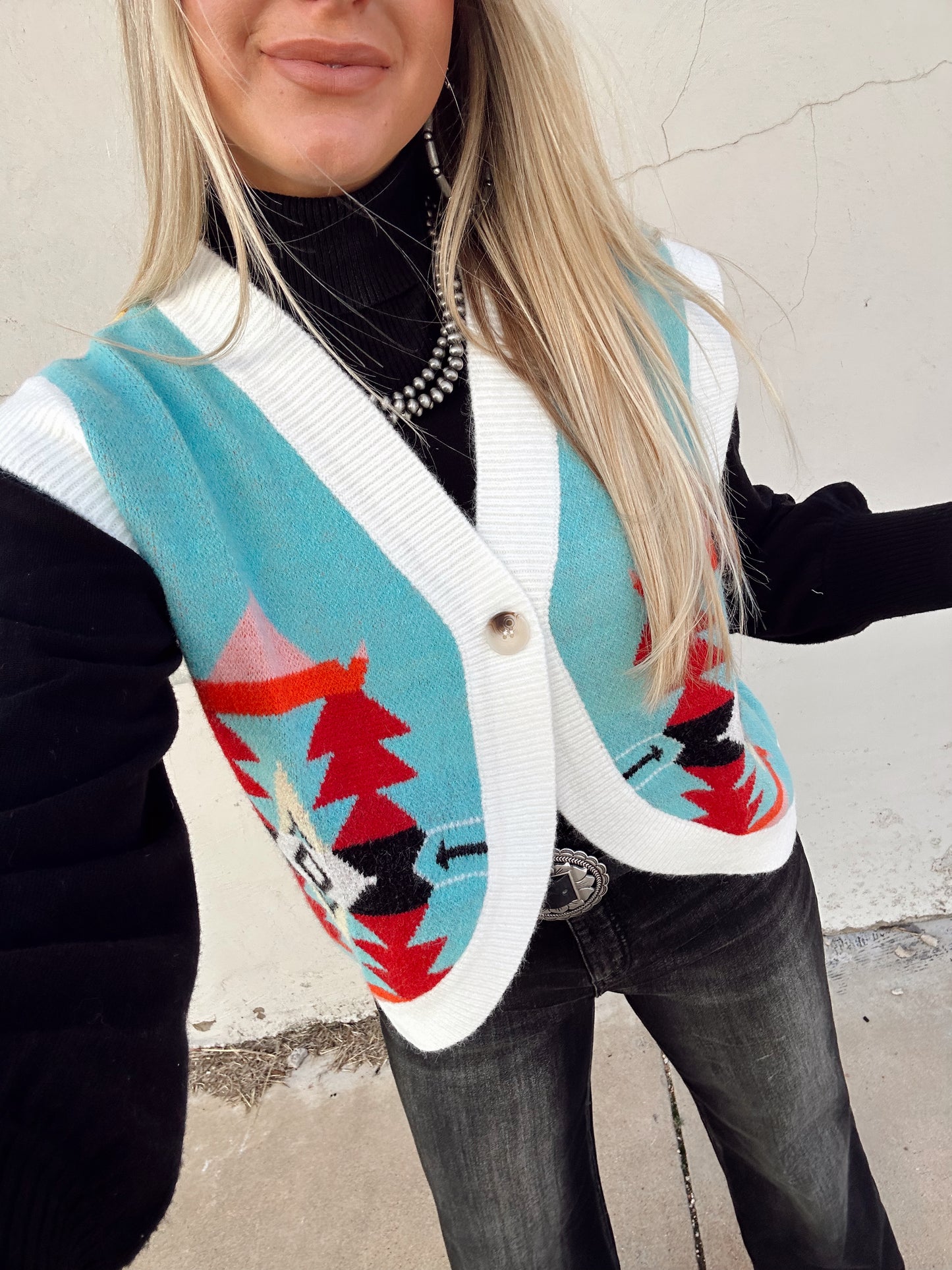 Ashley Aztec Button Sweater