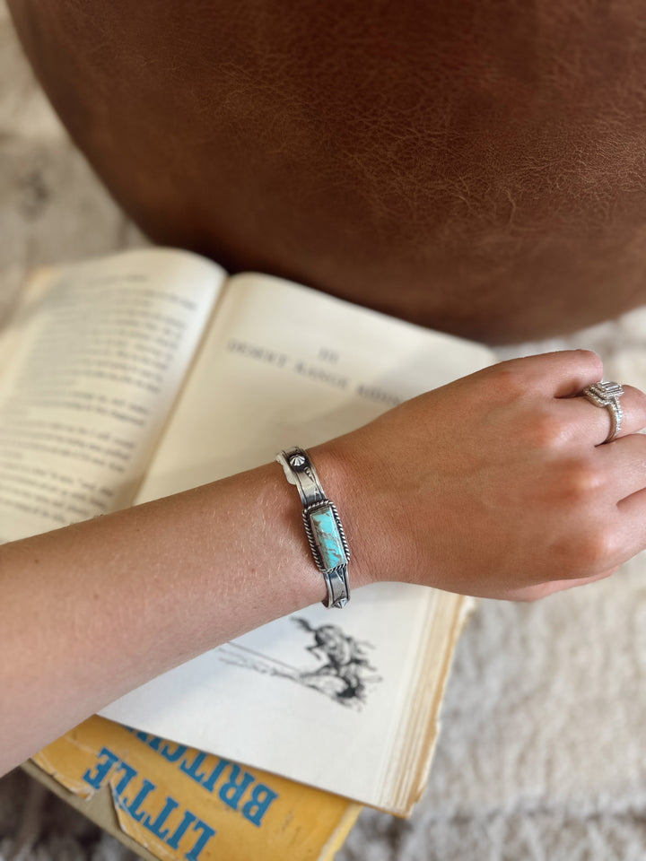 Navajo Handmade #8 Turquoise Bracelet - Rick Enriquez