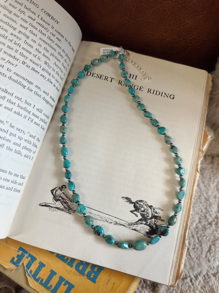 Handstrung Bead Cloud Mt. Turquoise Necklace 18"