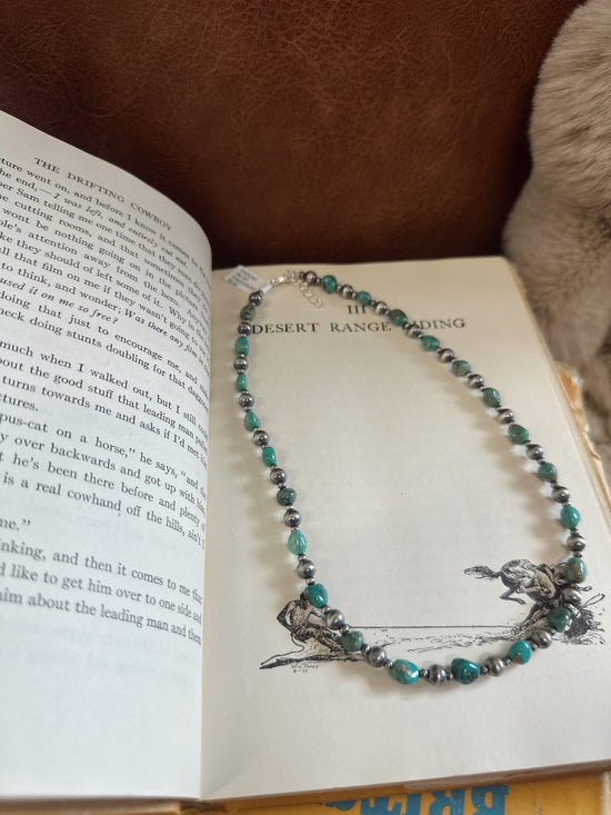 Handstrung Bead Cloud Mt. Turquoise Necklace 16"