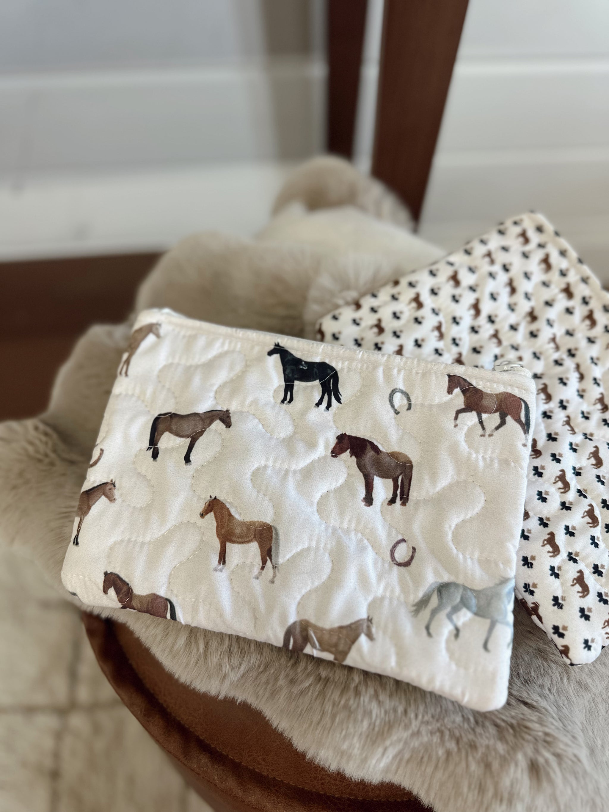 Meadow Herd Quilted SM Makeup  Bag