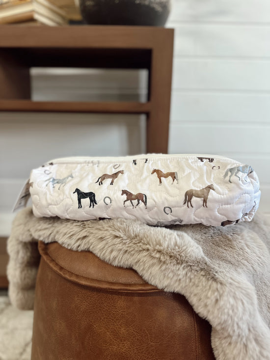 Meadow Herd Linen Quilted Hot Tools Bag