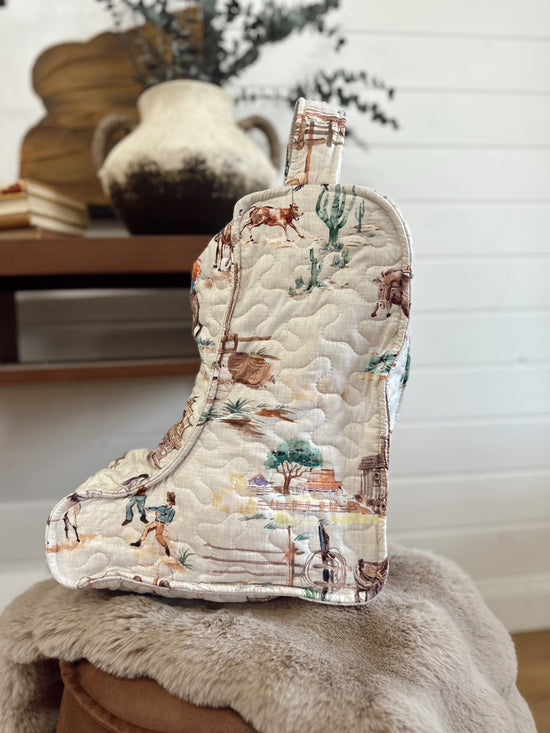 Retro Cowboy Quilted Boot Bag