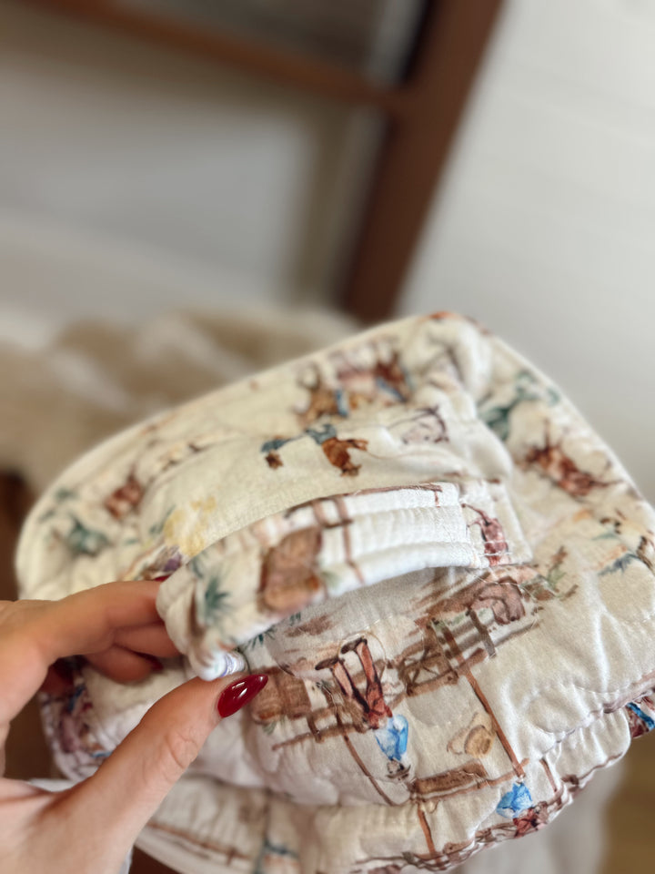 Retro Cowboy Quilted Travel Case