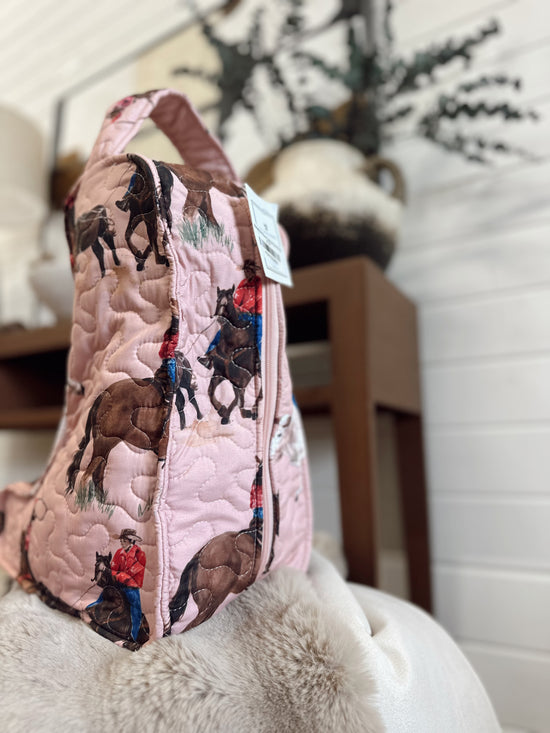 Roselynn Rose Quilted Boot Bag