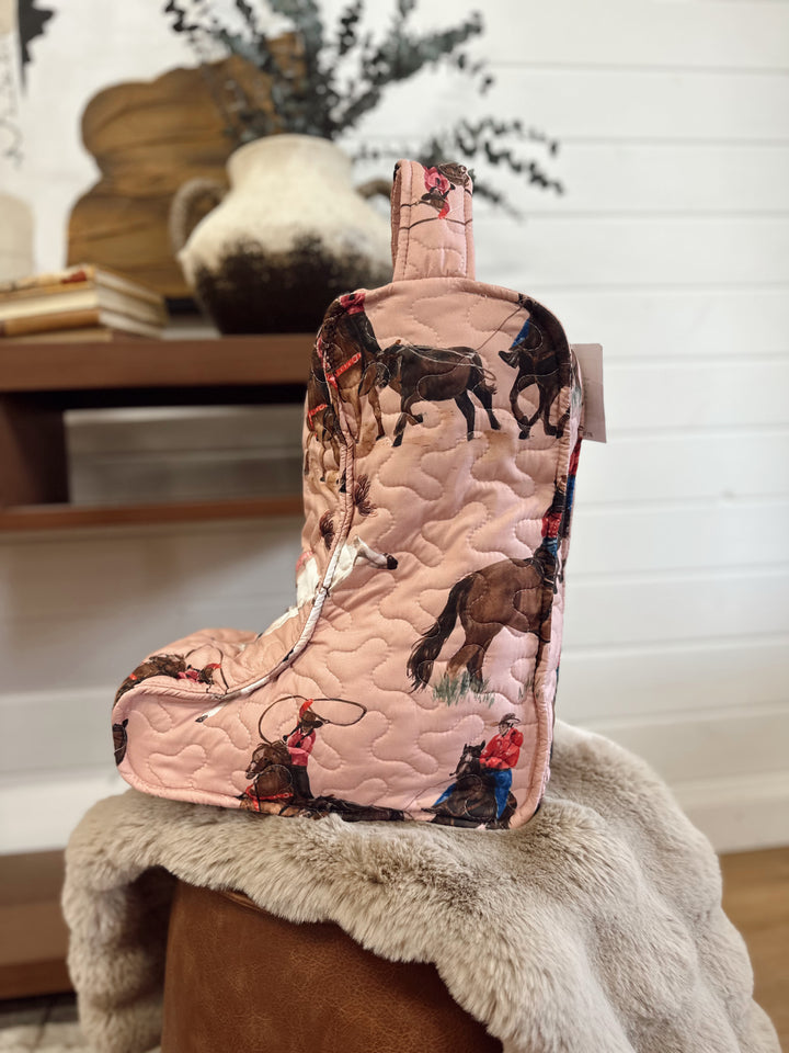 Roselynn Rose Quilted Boot Bag