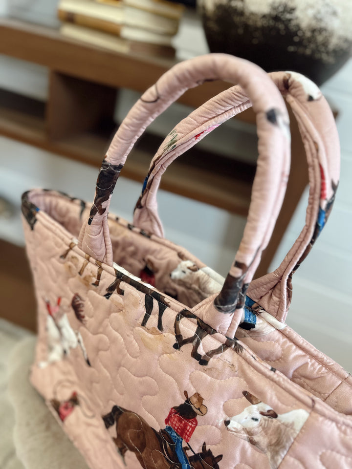 Roselynn Rose Quilted Handbag