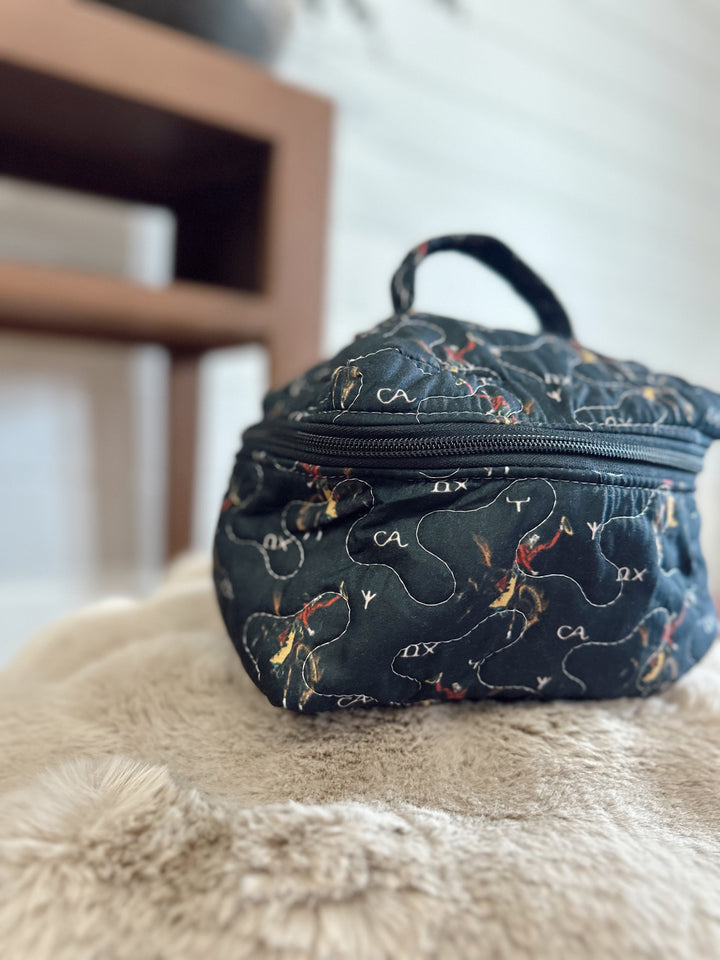 Lazy J Black Quilted Travel Case