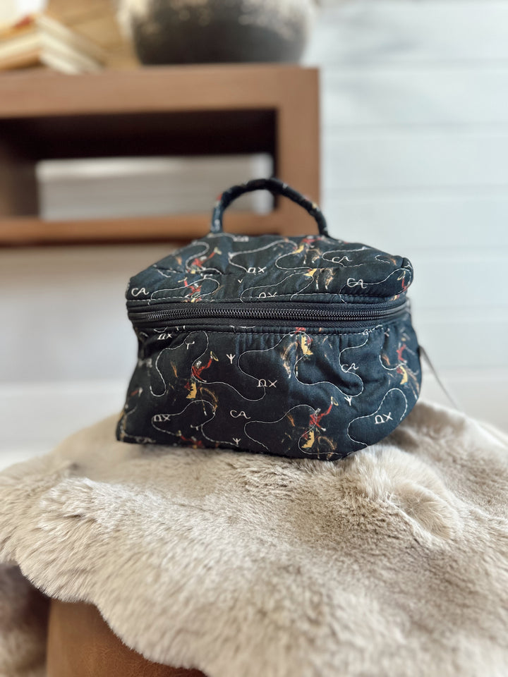 Lazy J Black Quilted Travel Case