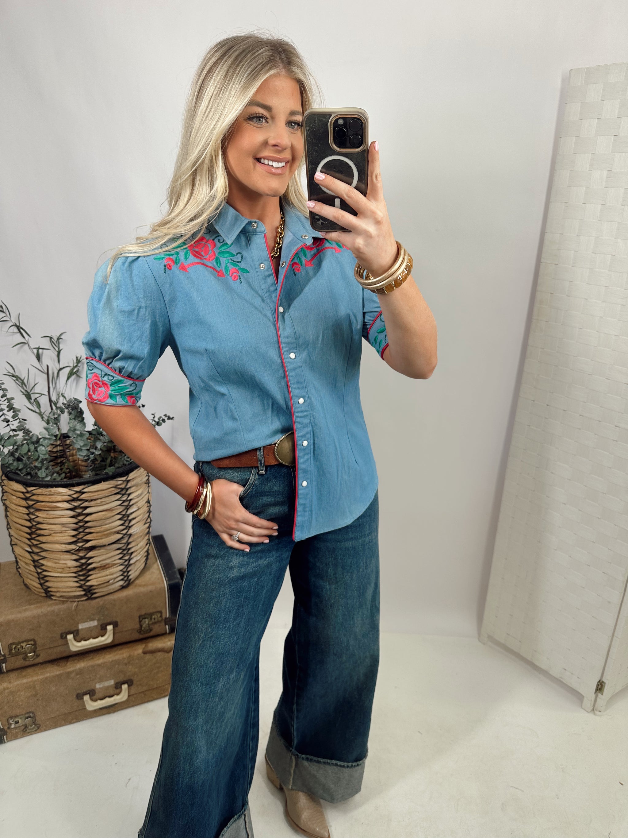 Loretta Denim Top