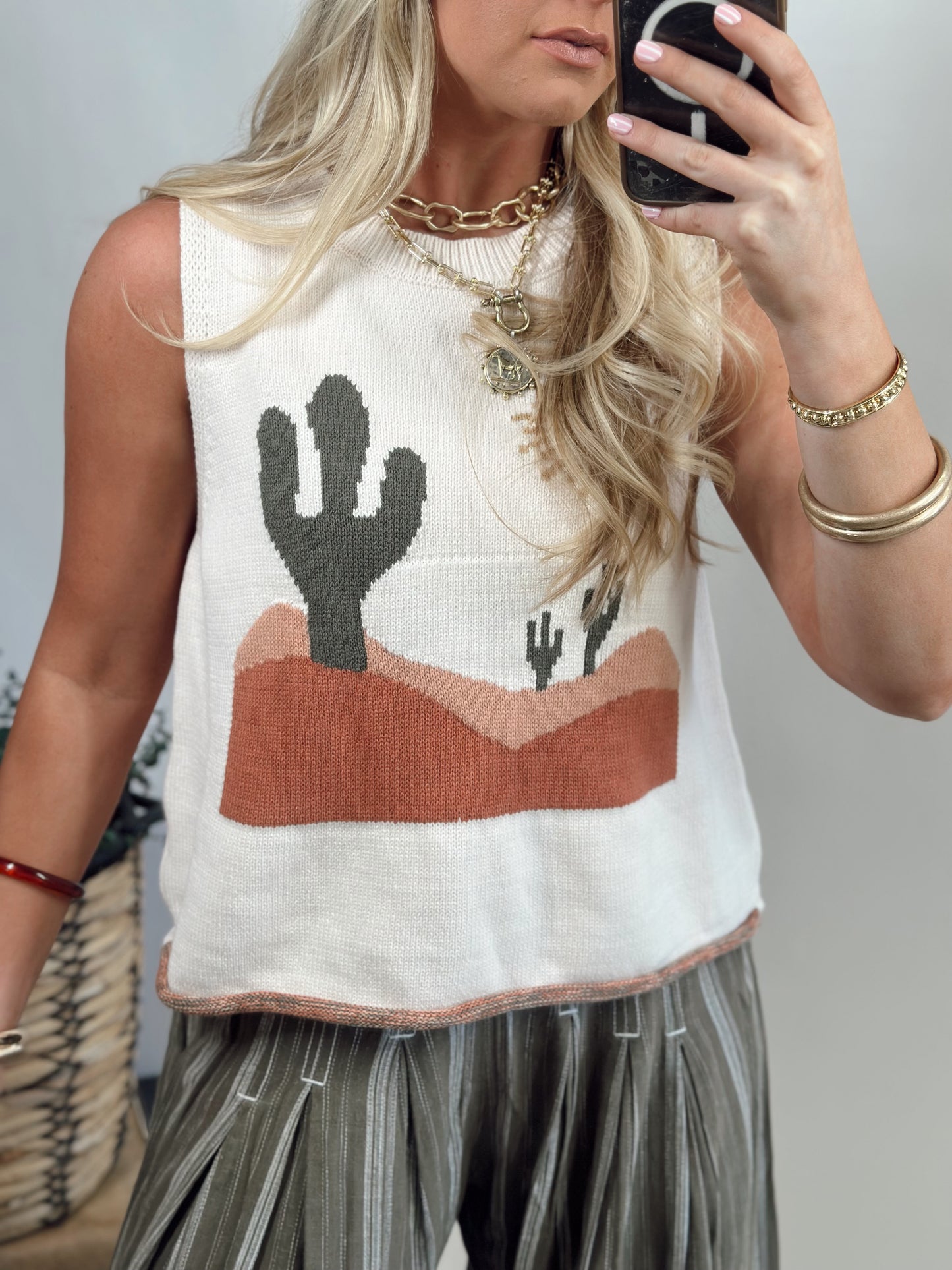 Cactus Desert Sweater Tank